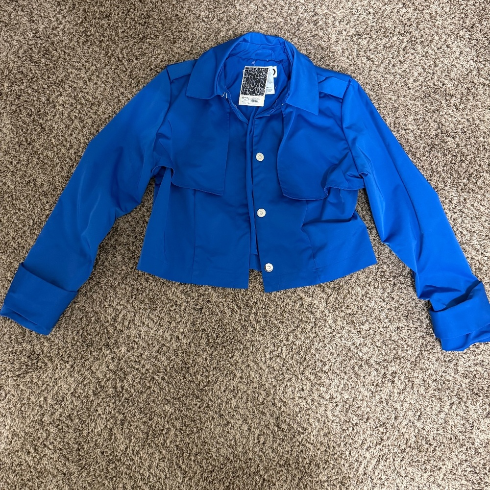 Blue cropped trench jacket